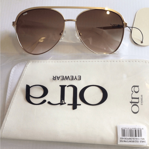 NEW! OTRA Charlie Gold Aviator Sunglasses main image 5